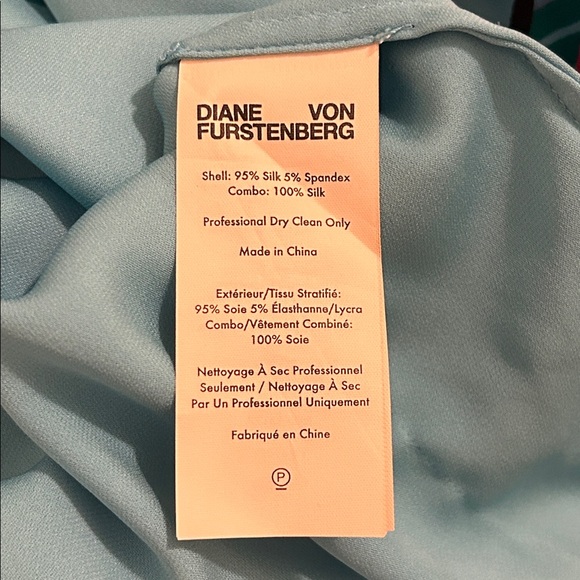 Diane Von Furstenberg Contrasting Piping Floral Silk Shirt Farren Marine Size 8 - Picture 13 of 14